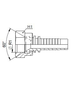 [FONT61.72.04.04] Kop. Vrouwelijk  1/4" JIS - BSP - Slang 1/4"