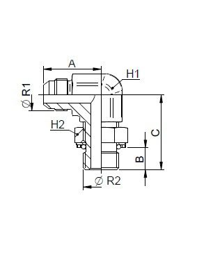 [FLEX8843-32-06-06] 9/16" JIC X 9/16" UNF instelbaar - 90°