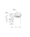 [RAST7518-L3542] Haakse koppeling 90° mannelijk (35L - M45X2,0) x mannelijk (M42x2,0 )