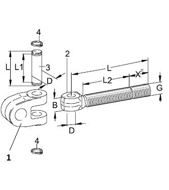 [WKSS200058] Stangkop M30x3,5 - RH - lengte 235 mm