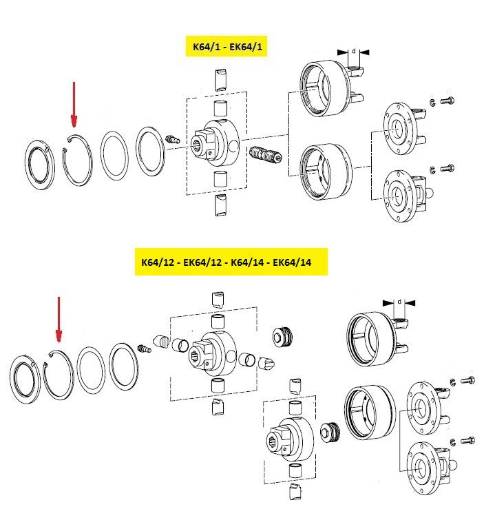 [WALT62.29.00] Circlips - K64/1 - K64/12 - K64/14 - IFM/R - IFM/L - 115x4