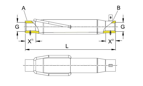[WKSS309690] Buis derde punt CAT 3 - M36 x3 - L = 360 mm