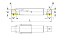 [WKSS309690] Buis derde punt CAT 3 - M36 x3 - L = 360 mm
