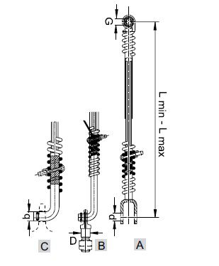 [WKSS200380] Afstandshouder L = 640 - 682 type B