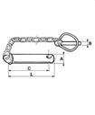 [DKWK 90 501 803] Pen met ketting op oog Ø 25 mm - L = 120mm
