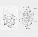 [DKWK 81 305 021] Versnellingskast - FR2 1:3,5 - Vrouwelijk 35 mm - Motor as 25 mm - 2 gaten