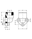 [FLEX1092-21-10-G021] Flens plessey - 90 ° - 4 gaten 30 mm - 1/2"