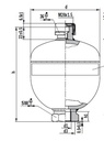 [BOSC0 531 602 575] Accu 0.7L - 180 bar - 10 bar - Vr. M18x1.5