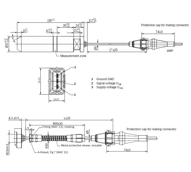 [BOSCR917000155] Krachtsensoren - 40 KN - 8 tot 10 V - Kabel 1500 mm