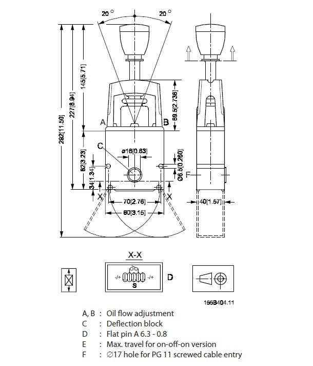 [DANF155B4211] Joystick 1 x proportioneel met grendel op neutrale stand