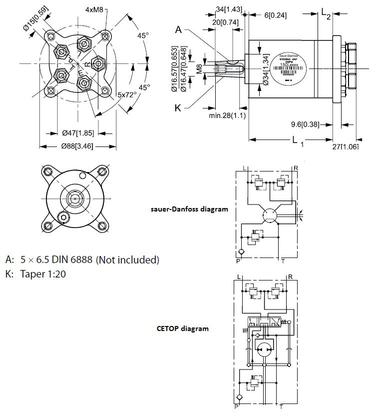 [DANF150L2150] Orbitrol OSPM 50 ON - RV 90 bar - SV 150 bar
