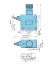 [DKWK 80 007 353] Debietregelaar met overdrukklep BUCHER 3/4" x 1/2" - max 65L - prioriteit regelbaar 0 - 50L