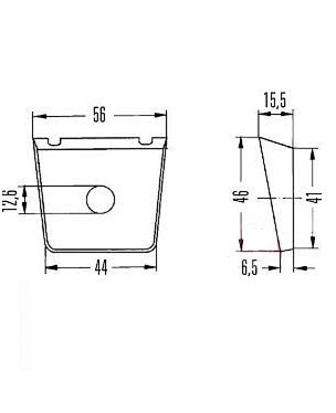[HELL8HG002107-011] Houder schakelaar -  56 x 44 x 16,5 - Ø 12,7 mm