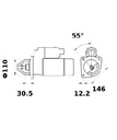 [ISKRIS1263] Reductiestarter Mahle MS78  2,6 Kw - 12V - 9T