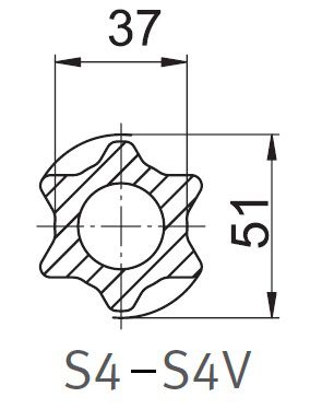 [WALT75.44.111L0680] Profielbuis S4V - 37,0 x 51,0 - lengte 0680mm - gehard
