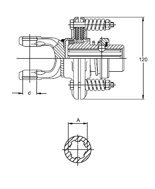[WALT56.103.19/040] Slipkoppeling W2200 - K94/1 - 1.3/8" - 6 - 40 daNm