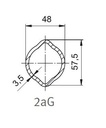 [WALT75.36.00L1000] Profielbuis  2aG - 48,0 x 57,5 - lengte 1000mm