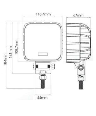 [AEBB473LED/1900] Werklicht LED (110,4 x 110,4) 1900 Lumen