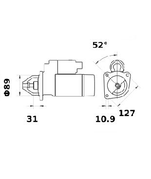 [ISKRIS1239] Reductiestarter Mahle MS69  4,0 Kw - 12V - 9T (Met zachtstart relais)