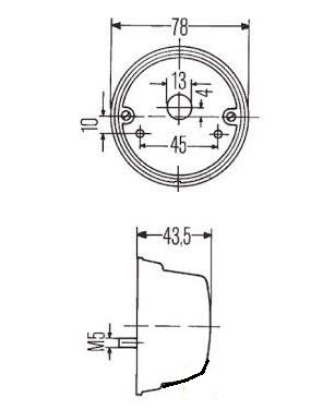 [HELL2ST001259-321] Achterlicht - pinker - stop - stand - plaat - Ø 78 x 43,5