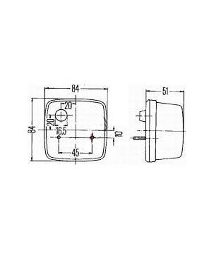 [HELL2SY003014-121] Achterlicht - pinker - stand - plaat - 84 x 84 x 51