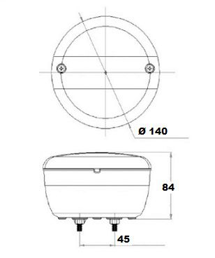 [AEBB1400-1] Achterlicht 12/24V LED - pinker - stop - stand - Ø 140 x 84