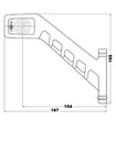 [AEBB240L-DV] Markeerverlichting 12/24V LED gebogen - links - 187 x 165 - kristal/rood/oranje