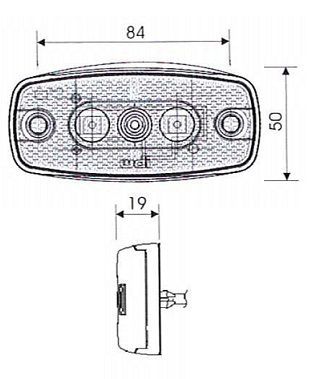 [AEBBAE-01-197RO] Markeerverlichting 12/24V LED - 84 x 50 x 19 - rood