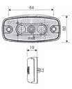 [AEBBAE-01-197RO] Markeerverlichting 12/24V LED - 84 x 50 x 19 - rood