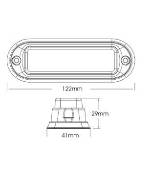 [AEBBSTARLED4-CR] Markeer Led flitser 12/24V - 4 leds - 18 flitspatronen - 122 x 41 x 29 - kristal
