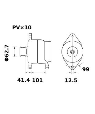 [ISKRIA1274] Alternator Mahle MG450  14V - 120 A