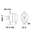 [ISKRIA1274] Alternator Mahle MG450  14V - 120 A