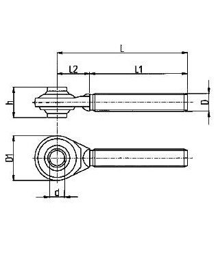 [DKWK 90 500 660] Kogelstang 32,0 mm - Lengte 290 mm - LH - 1.3/4"