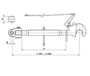 [DKWK 90 500 451] Derde punt CAT 3 - buis L = 400 mm - Haak cat 3 - gaffel Ø 32,0 mm