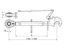 [DKWK 90 500 450] Derde punt CAT 3 - buis L = 400 mm - Haak cat 3 - kogelkop Ø 32,0 mm