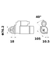[ISKRIS1279] Reductiestarter Mahle MS455  1,1 Kw - 12V - 9T