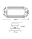 [AEBBSTARLED3-CR] Markeer Led flitser 12/24V - 3 leds - 11 flitspatronen - 99 x 41 x 29 - kristal