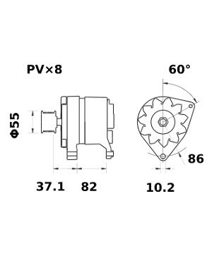[ISKRIA1504] Alternator Mahle MG223  14V - 120 A