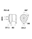 [ISKRIA1504] Alternator Mahle MG223  14V - 120 A
