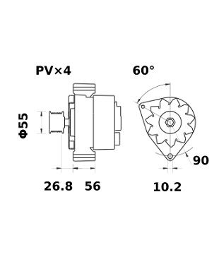 [ISKRIA1485] Alternator MAhle MG5  14V - 100 A