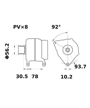 [ISKRIA1484] Alternator Mahle MG23  14V - 95 A
