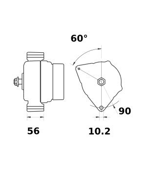 [ISKRIA1384] Alternator Mahle MG474  14V - 200 A