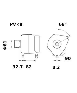 [ISKRIA1379] Alternator Mahle MG481  14V - 200 A