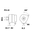[ISKRIA1379] Alternator Mahle MG481  14V - 200 A