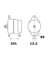 [ISKRIA1132] Alternator Mahle MG139  14V - 150 A