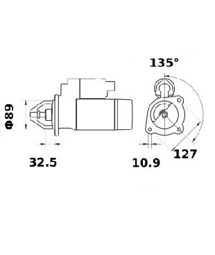 [ISKRIS1348] Reductiestarter Mahle MS222  3,2 Kw - 12V - 10T