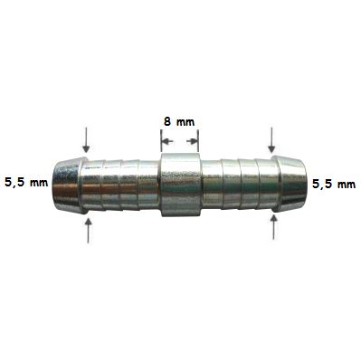 [COHN8028.0404] Recht nippel (BRANDSTOFSLANG) - 5,5 MM
