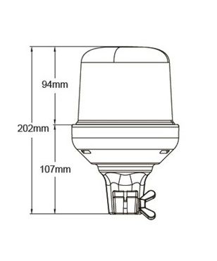 [AEBB515F-DV-OR] Flitslicht LED (buisbevestiging)