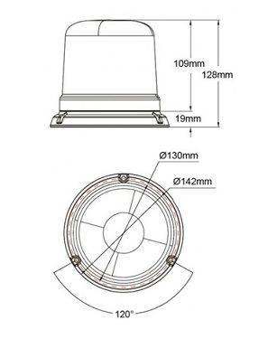 [AEBB515-DV-OR] Flitslicht LED (Vaste bevestiging)