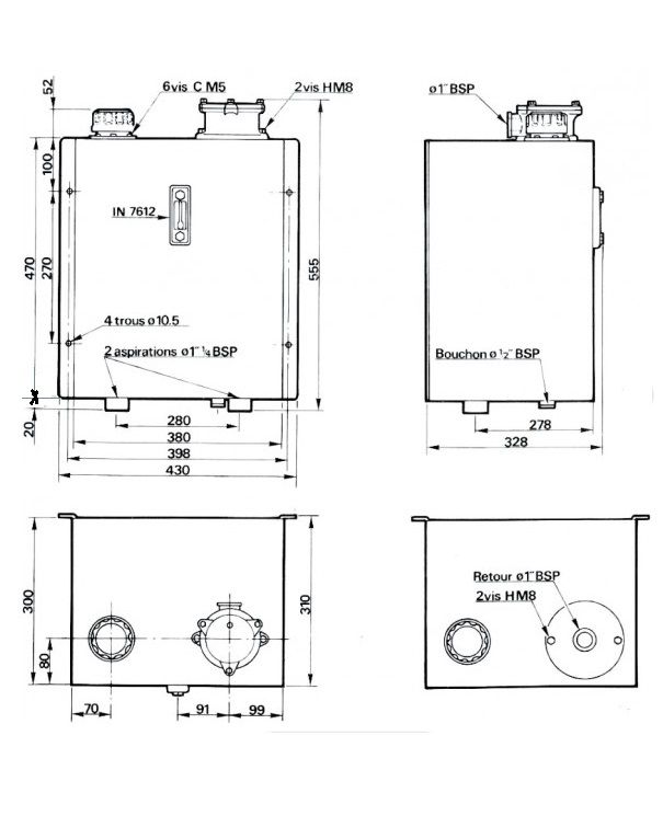 [DKWK 80 019 015 H]  Tank 40 liters met filter
